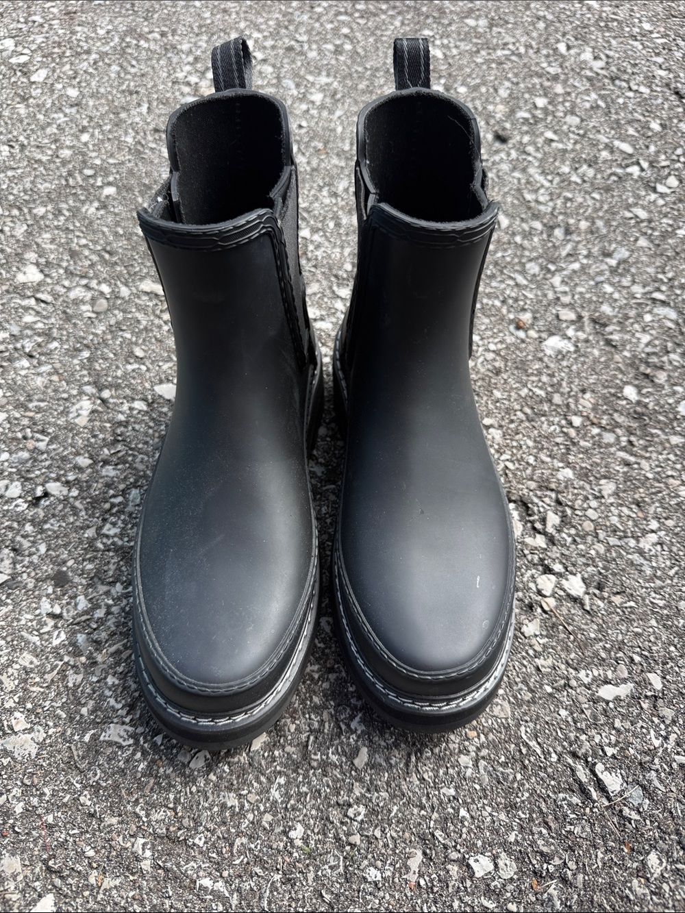Hunter Black Chelsea-Style Ankle Rain Boots Sz 6